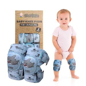 Simply Kids Baby Knee Pads for Crawling (2 Pairs) Rodilleras para Bebe, CPSIA Certified - Infant Knee Protector for Toddler, Girl, Boy, Crawler ((Popular Choice) Shark)
