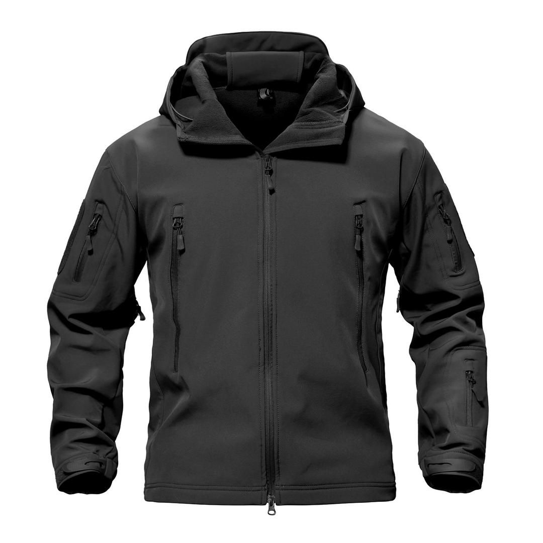 TACVASEN Men's Special Ops Military Tactical Soft Shell Rain Warm Fleece Lined Jacket Winter Hood Coat Hiking Snowboard Large
