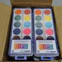 Watercolor Paint Set for Kids, 12 Colors, 24 Pack Washable Water Colors for Party Favors, Gifts, Classroom Supplies (Wood Brushes Included), 1 Count