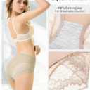 Women's Underwear Hipster Panties Lace Underwear For Women 4-Pack Lace Hipster Panties (L)