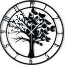 20inch/50cm Large Tree of Life Wall Clocks for Living Room Decor,Bedroom,Battery Operated Metal Big Decorative Silent Non Ticking Wall Clock for Farmhouse(Tree of Life, 20 inches)