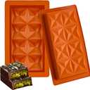 2 PCS Silicone Dubai Chocolate Bar Molds, 1 Inch Deep Stuffed Bar Mold Thick Large Slilicone for Filling Pistachio Chocolate Bar