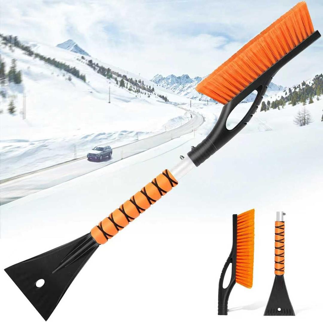 27" Snow Brush and Ice Scrapers for Car Windshield, Car Accessories for Men Detachable Snow Scrapers with Ergonomic Foam Grip for Cars, Trucks, SUVs