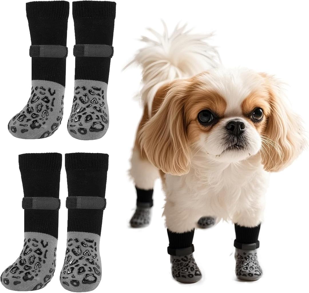 Premium Non-Slip Dog Socks for Hardwood Floors - Extra-Thick Grip That Works Even When Twisted - Prevents Licking, Slipping, and Great for Dog Paw Protection - (Small)