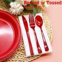 150 Pack Red Plastic Silverware, Red Utensils Heavy Duty, Disposable Plastic Cutlery Include 50 Forks, 50 Spoons, 50 Knives for Birthday, Party, Christmas, New Year