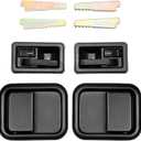 Door Handle Set, Compatible with 1991-1996 Jeep Wrangler YJ 1997-2006 TJ, Exterior & Interior Left Driver & Right Passenger Side | Replace# 79540 79541 55176383AE 55176382AE 55176477AC 55176476AC (1991-2004 Outer & Inner)