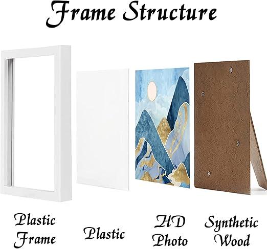 White Picture Frame, 8x8 Picture Frame for Square Photo Poster Canvas Certificate Document Display Horizontally or Vertically High Transparent Wall Gallery(Size 8 x 8 inches)
