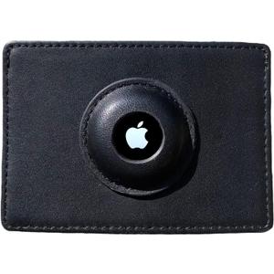 Slim Premium Wallet with AirTag Holder Parent | Made from Genuine Soft Touch Leather | Pocket Minimalist Design | RFID Protected | Perfect for Tracking | Dimensions: 3.9"x2.75"x0.49" (Black)