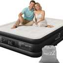 Air Mattress Queen with Built in Pump 18-Inch Thickened Inflatable Mattress for Easy Travel, Supports Up to 650 Pounds Pounds (Black, Queen)