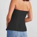 Cicy Bell Notched Neck Tube Tops Blazer Sleeveless Button Fitted Strapless Work Blazer Vest (S)