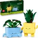 LEGO Botanicals Happy Plants Building Toy for Kids, Girls, and Boys 9+ - Playroom Decor for Desk or Shelf - Birthday Gift Idea for Young Gardeners - Artificial Indoor Plant for Play & Display - 10349
