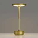 1 Pack Cordless Table Lamps Rechargeable, Portable 5000mAh Battery Operated Lamp, 3 Color Step less Dimming LED Table Light with Memory Function, for Outdoor/Dinner/Patio/Restaurant.(Gold)