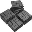 Goovilla Plastic Interlocking Deck Tiles, 27 Pack Outdoor Patio Flooring, 12"x12" Interlocking Decking Tile Outdoor All Weather Use, Waterproof Patio Pavers for Pool Balcony Backyard Porch, Dark Grey