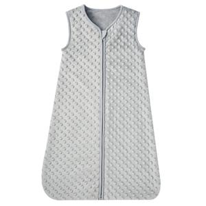 DaysU Baby Sleep Sack with Plush Dots 0-6 Months, 2.5 TOG Sleeveless Baby Wearable Blanket with 2-Way Zipper, Sleeping Bag for Infant Newborn, Grey (Small)