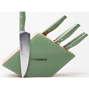 Chef Maeve 7 Piece Knife Set - Green