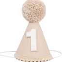 TERJIO Boys 1st/First Birthday Cone Hat - One Year Old Boy Birthday Decorations.
