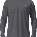 Roadbox Mens UPF 50+ UV Sun Protection Shirts Outdoor Long Sleeve SPF Rash Guard for Fishing Hiking Swimming Running, 1 Pack - Dark Gray, X-Large
