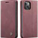 Kowauri Flip Case for iPhone 13 Mini,Leather Wallet Case Classic Design with Card Slot and Magnetic Closure Flip Fold Case for iPhone 13 Mini 5.4 inch 2021 (Wine red)