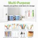 3 x 9.5'' Thickened Large Acrylic Straw Holder for Cabinet Door, Reusable Tumbler Straw Organizer Storage, Straws Storage Dispenser with Ultra Sticky Adhesive, Adjustable Two-Part Straws Organizer (Matte)