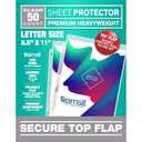 Samsill Sheet Protectors, 8.5x11 Inch Page Protectors for 3 Ring Binder, Super Heavy Duty, Secure Top Flap Protector, Letter Size, Top Loading, Acid Free, 50 Pack (Count Undetermined)