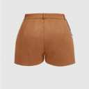 WDIRARA Women's Plus Size Fringe Shorts Western Concert High Waisted Faux Suede Shorts (Brown, XL)