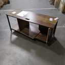TV Console Table w/ Power Outlets 50" Industrial TV Stand w/ Open Shelves & Compartments