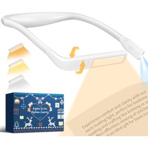 Neck Light Book Lovers Gifts: Crochet Accessories Knitting Gifts for Women Teens Readers, Mothers Day Gifts for Wife Grandma from Husband White Elephant Gift Exchange Sewing Supplies Reading Light