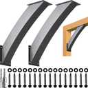 Heavy Duty 4" x 4"(Actual: 3.2''x3.2'') 45 Degree Angle Support Bracket, 2 Pcs Carbon Steel Pergola Post Bracket for Gazebos, Decks, Porches, Log Cabins and Other Wood Frame.