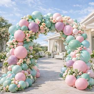 Double Stuffed Balloon Arch Kit - 84pcs Thick Dusty Pink, Sage Green & Lavender Pastel Balloon Garland for Baby Shower, Gender Reveal - Premium Matte Finish for Boho Wildflower & Daisy Theme Party