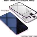 Metal Titanium Frame Privacy Case for iPhone 17 Air, Privacy Screen Protector, Magnetic Adsorption with Safety Buckle Lock, Double Side Tempered Glass, Clear Back Full Body Protection Anti Peep Cover