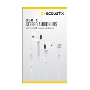 Acoustix Apple 8-pin Stereo Audiobuds With In-Line Microphone And Remote White