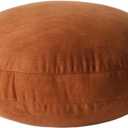 Round Throw Pillow for Kids, 16x16, 100% Down-Like Polyester Filling Super Soft Cushion Ultra Fluffy Feather-Like Touch Decorative Round Floor Pillow for Couch Bed Sofa, Brown, 1 Piece