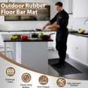Restaurant Anti Fatigue Mat, Outdoor Rubber Floor Bar Mat, 36"X60" Non-Slip Kitchen Commercial Mat with Drainage for Garage, Entryway, Kitchen, Bar, Black