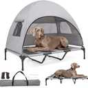 Elevated Outdoor Dog Bed with Canopy  Cooling Camping Tent, Removable Shade, Off-Ground Cot, Large