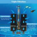 AQQA Aquarium Filter, Dual Sponge Fish Tank Filters (No Pump),Multi-Stage Filtration Clean Water, Adjustable 360Water Outlet, Air-Driven Dissolved Oxygen,Suitable for Freshwater and Saltwater S