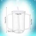 Sliner Adult Sippy Cups for Elderly 12 oz Straw Sippy Cups with 2 Handles No Spill for Adults Spill Proof Dysphagia Cup for Disabled Patients(White)