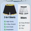 westwolf Boys Swim Trunks Compression Liner Bathing Suit Quick Dry Swimsuit 5-16T (Yellow)