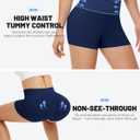 Runhit Women's Workout Biker Shorts - 3"/5"/8" High Waisted Tummy Control Spandex Booty Shorts for Volleyball Gym Yoga Dance (Blue, XS)