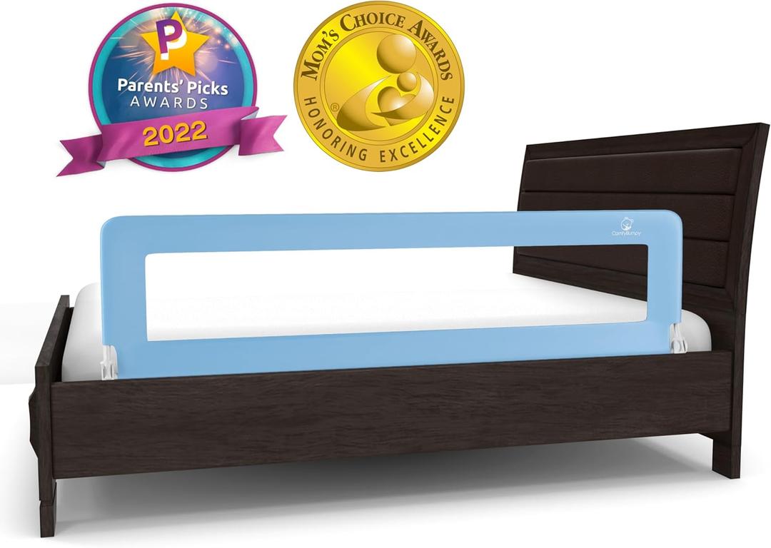 ComfyBumpy 1-Pack Bed Rail for Toddlers 55.5" L x 19.5" H | Toddler Bed Rails for Twin, Full, Queen & King Mattress Size | Swing Down Rail Guard | Mattress Side Rail for Kids | Blue