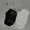 BONANGEL Pilates Socks with Grips for Women, 3 Pairs Womens Grippy Yoga Ballet Barre Hospital Gym Athletic Socks (5-9, 3pairs-black+white+grey)