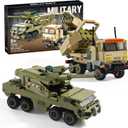 Military Vehicles Building Sets Compatible with Lego, Includes 2 Army Armored Trucks Toy Models - HIMARS Rocket Launcher & Dana M2 Howitzer, STEM Army Toys for Boys, Kids, and Teens Ages 8-14