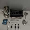 BARE BARREL® Mixology Bartender Kit Bar Set | 14-Piece Cocktail Shaker Set | Martini Barware Mixing Tools for Home Bartending | Incl. 35 Recipe Cards | Gift Set (24oz Cobbler Shaker, Silver/Black)