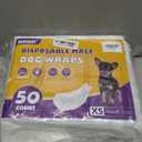 BURVAGY 50 Count Disposable Male Dog Wraps, Male Dog Diapers, Super Absorbent Pee Wraps, Belly Bands for Dogs, Leak Proof, Wetness Indicator, Puppy and Doggie Diaper for Peeing, X-Small