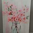 Azartslr Floral Canvas Wall Art Pink Flower Vintage Farmhouse Bathroom Living Room Decor, size: 19.5" x 31.5"