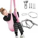 Therapy Swing for Kids with Special Needs (Hardware Included) Sensory Swing Cuddle Swing Indoor Outdoor Kids Swing Adjustable Hammock for Children with Autism, ADHD, Aspergers(Pink)