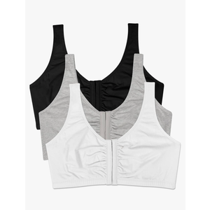 Fruit of the Loom Women's Multi-Pack Front Closure Cotton Bra Size 36