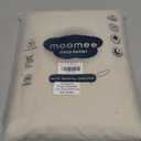 MooMee Flat Top Sheet Only 100% Washed Cotton Linen Like Textured Breathable Durable Soft Comfy (Almond Milk Grey, Queen)