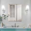 Mirrorons Beveled Mirror, Wall Mirror 18" x 24", Frameless Rectangle Bathroom Mirror with Beveled Edge, Hangs Horizontally or Vertically. Rounded Corner Tempered Mirror