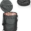 UPWOIGH 16 Gallon Collapsible Garden Waste Bag, Reusable Pop-up Yard Leaf Bag Holder, Black Thickened Oxford Fabric Camping Trash Can for Lawn, Pool, and Garden Debris
