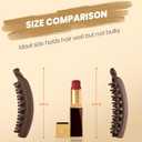 2 x Banana Hair Clips, 4.75" Large Banana Clip for Women Girls, Cute Hair Clips for Thin to Thick Hair, Big Claw Clips for Hair, 6 Pack (Coral, Translucent Brown, Tortoise, Beige, Brown, Black)